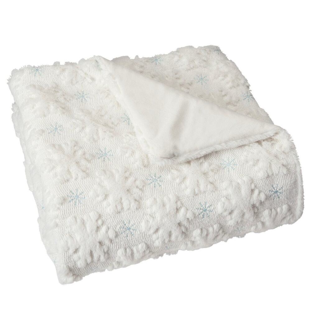 2 Holiday Embroidered Faux Fur Throw